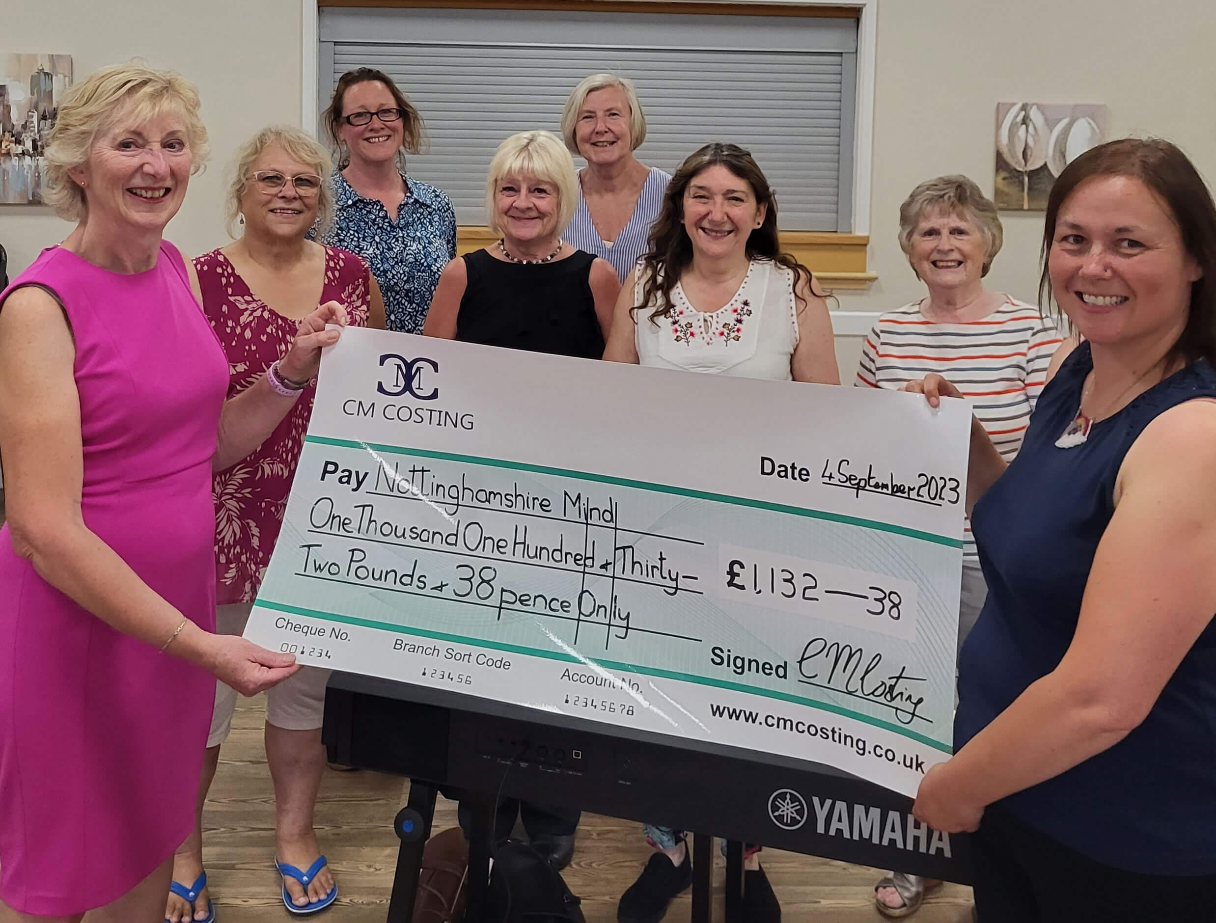 Giant cheque photo for charity