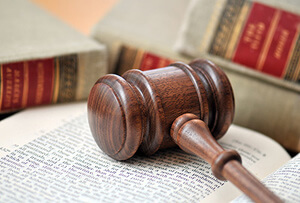 Gavel on a book